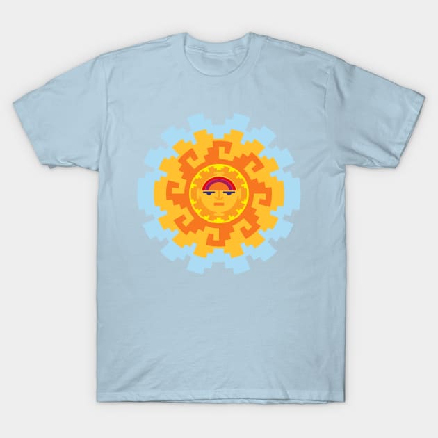 Inca Ethnic Sun Symbol T-Shirt by oknoki